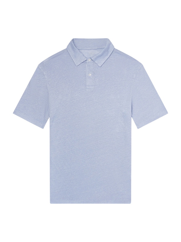 Photo: Hartford - Knitted Linen Polo Shirt - Blue