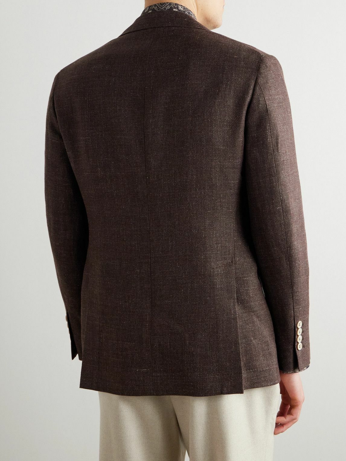 Brunello Cucinelli - Linen, Wool and Silk-Blend Blazer - Brown