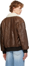 Dunst Brown Detachable A-2 Leather Jacket