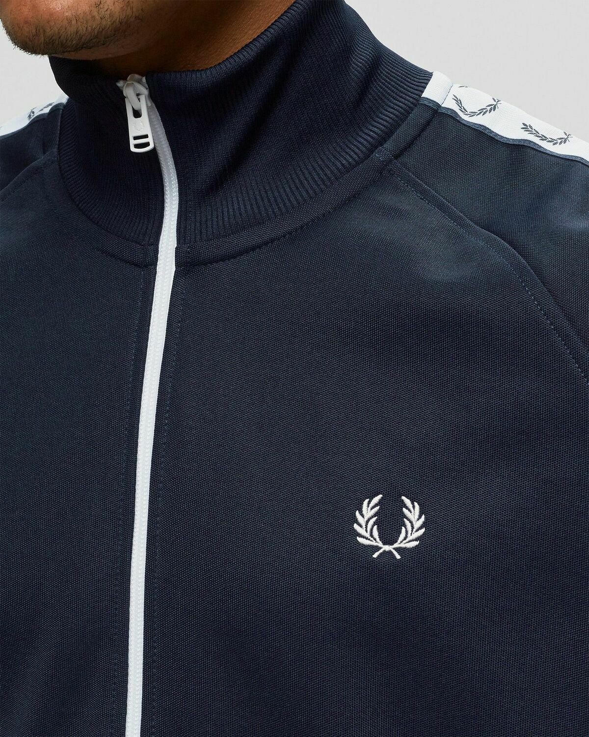 Fred Perry Taped Track Jacket Blue Track Jackets Fred Perry