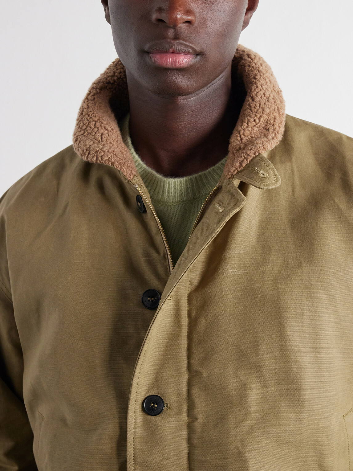 Fortela - Deck Wool Fleece-Lined Cotton-Canvas Jacket - Green