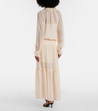 Xu Zhi Shirred tie-neck maxi dress