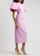 Solace London Lora Crepe Midi Dress Light Pink