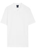 Boss Pallas Logo-embroidered Piqué Cotton Polo Shirt White