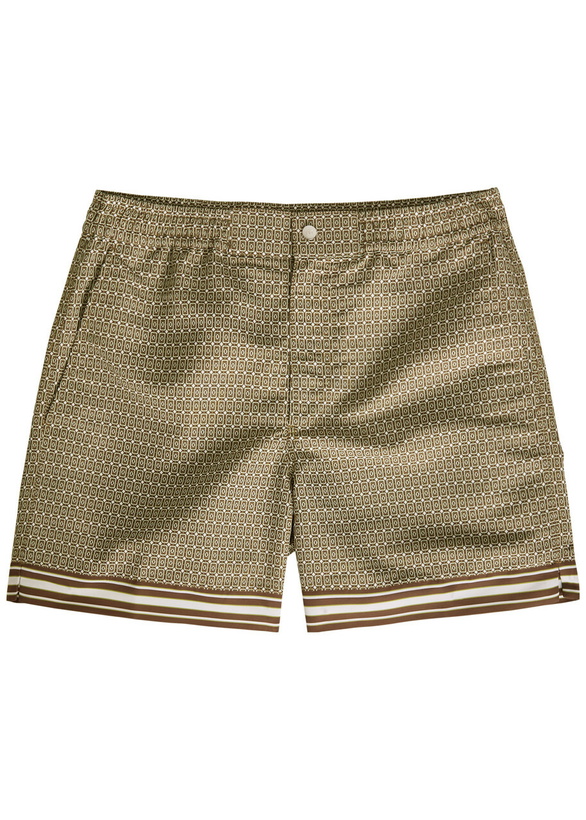 Photo: Che Lucena Printed Stretch-shell Swim Shorts Light Brown