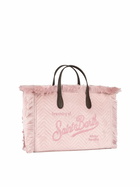 MC2 Saint Barth Velvet Quilt Pink Colette Handbag With Fringes