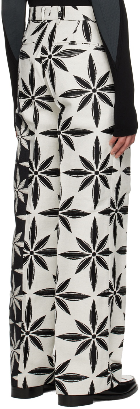 KUSIKOHC Black & White Floral Trousers