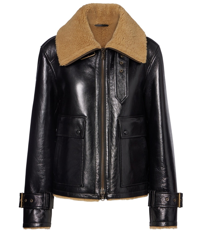 Photo: Veronica Beard Danika shearling-lined leather jacket