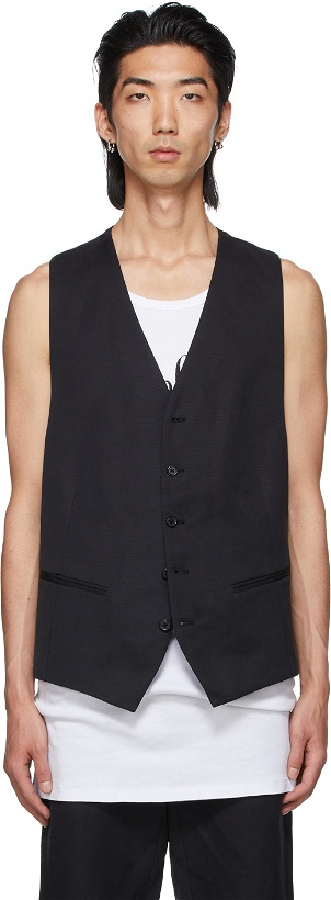 Photo: Ann Demeulemeester Black Cotton & Linen Vest