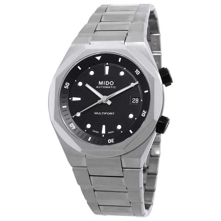 Photo: Mido Multifort 8 Two Crown Automatic Black Dial Watch M047.507.11.051.00