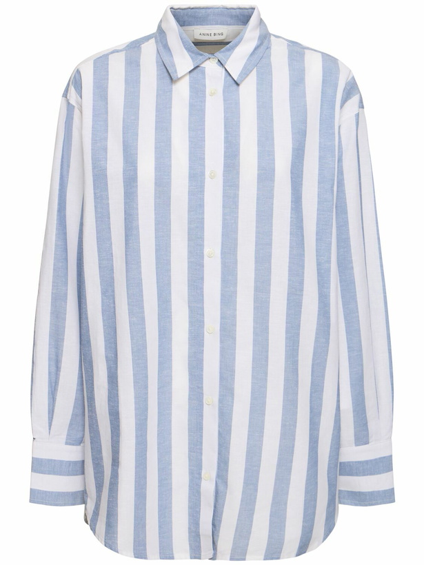 Photo: ANINE BING Plaza Striped Cotton & Linen Shirt