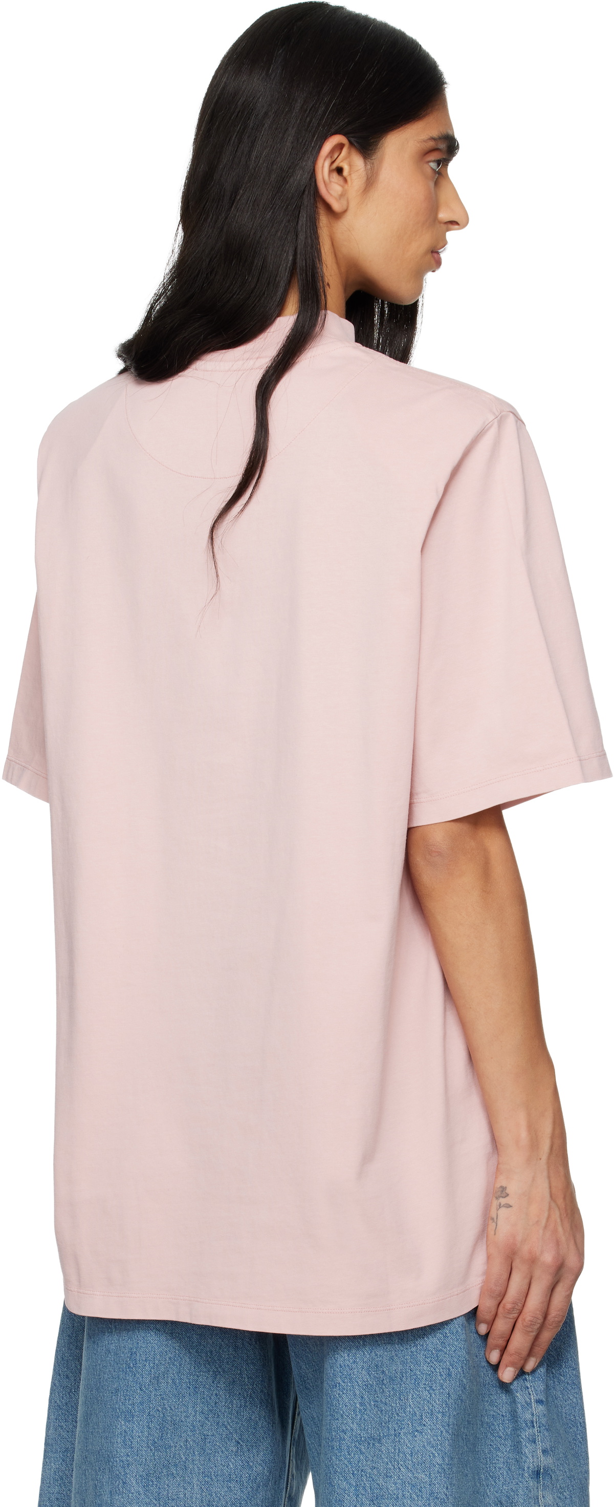 The Attico Pink Padded Shoulder T-shirt