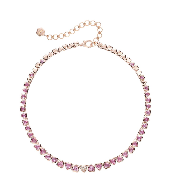 Photo: Shay Jewelry Tennis 18kt rose gold necklace with sapphires and diamond
