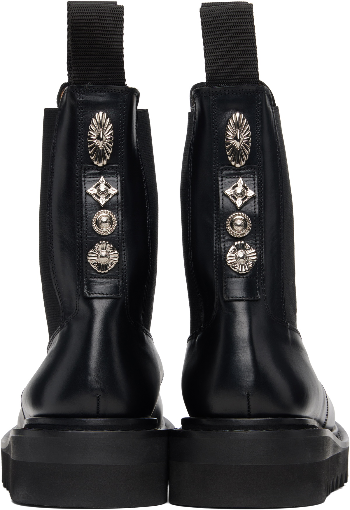 Toga Virilis SSENSE Exclusive Black Hard Leather Chelsea Boots