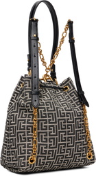 BALMAIN Black & Gray Pulse Monogram Jacquard Backpack
