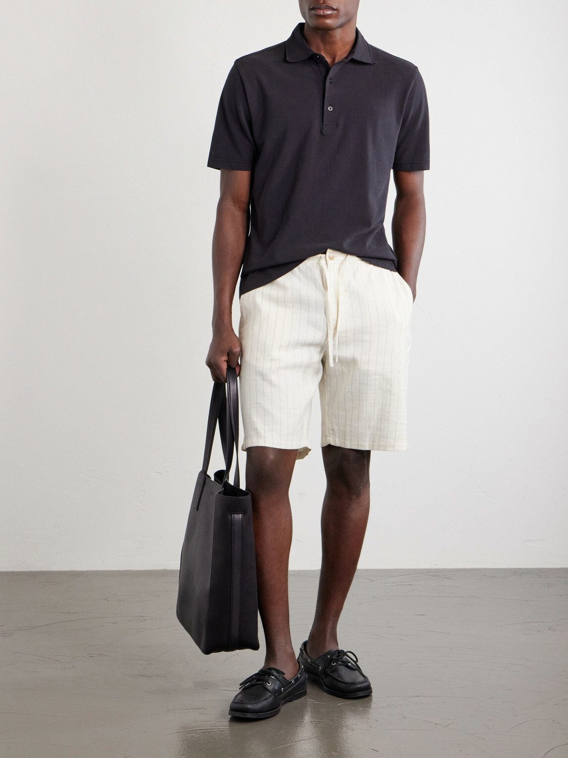 Frescobol Carioca - Luca Cotton-Piqué Polo Shirt - Black