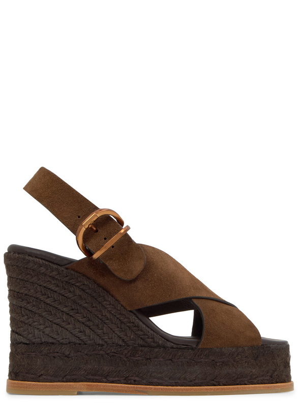 Photo: Castañer Betina Suede Wedge Sandals Brown