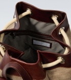 Brunello Cucinelli Leather-trimmed canvas backpack