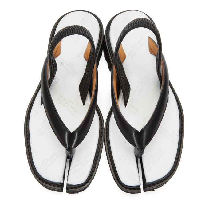 Maison Margiela Black Tabi Flip Flop Sandals Maison Margiela