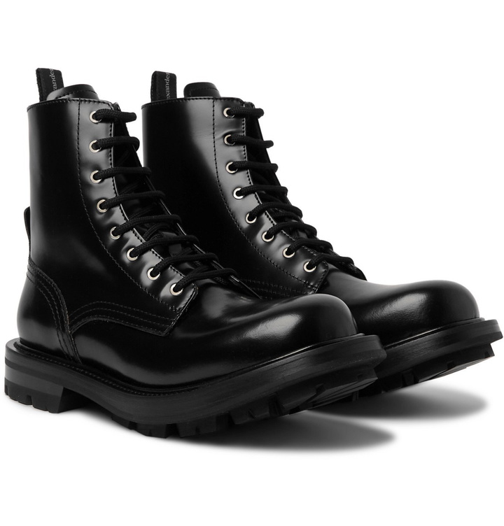 Photo: ALEXANDER MCQUEEN - Spazzolato Leather Boots - Black