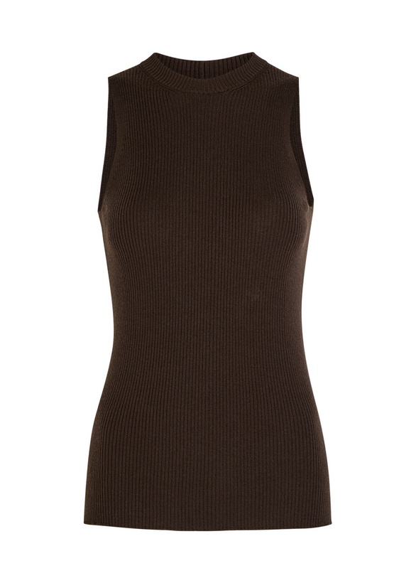 Photo: Rick Owens Ribbed-knit Wool Tank Dark Brown