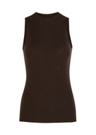 Rick Owens Ribbed-knit Wool Tank Dark Brown