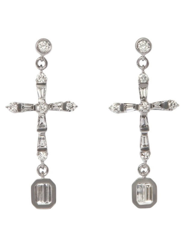 Photo: SHAY 18K Black Gold Cross Diamond Earrings