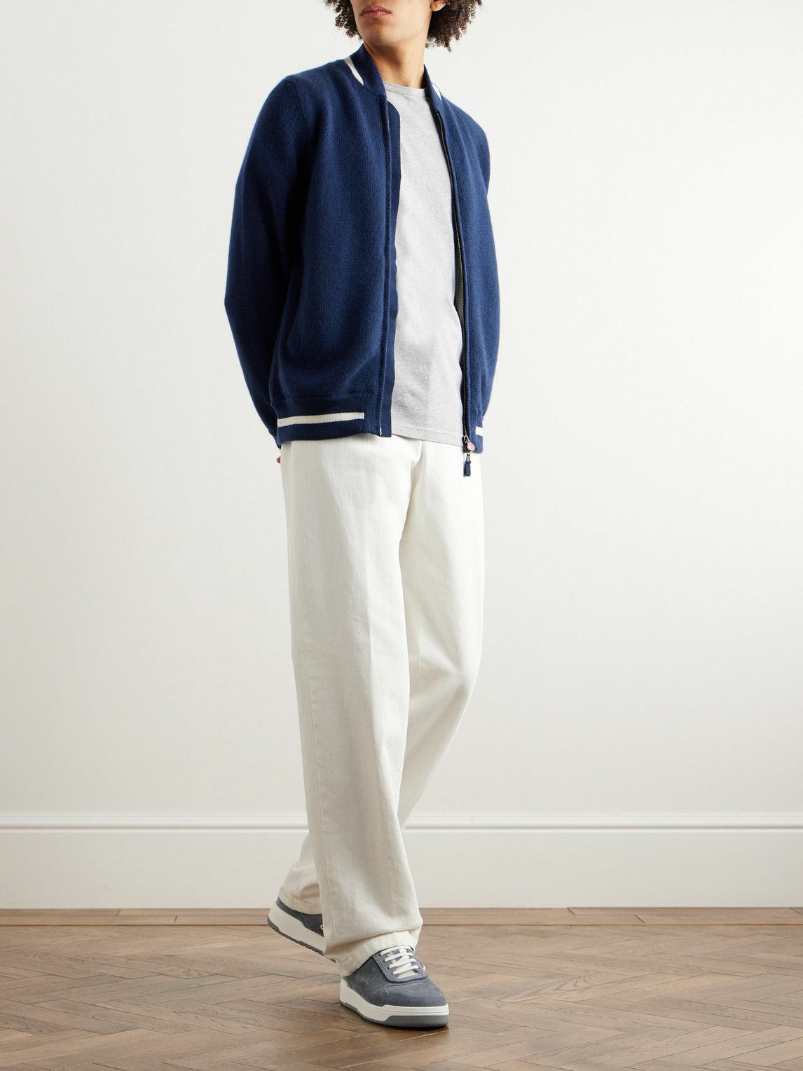 Kiton - Zip-Up Cashmere Cardigan - Blue Kiton