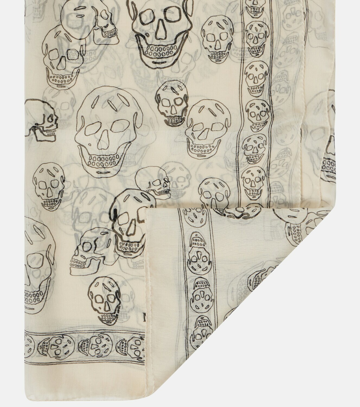 McQueen Printed silk scarf