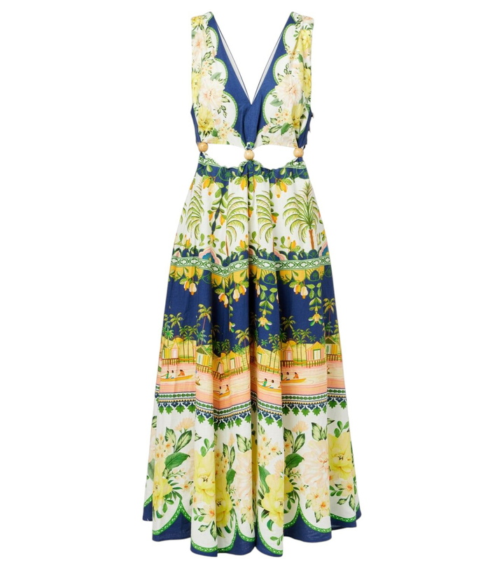 Photo: Farm Rio Embellished cutout printed midi dress