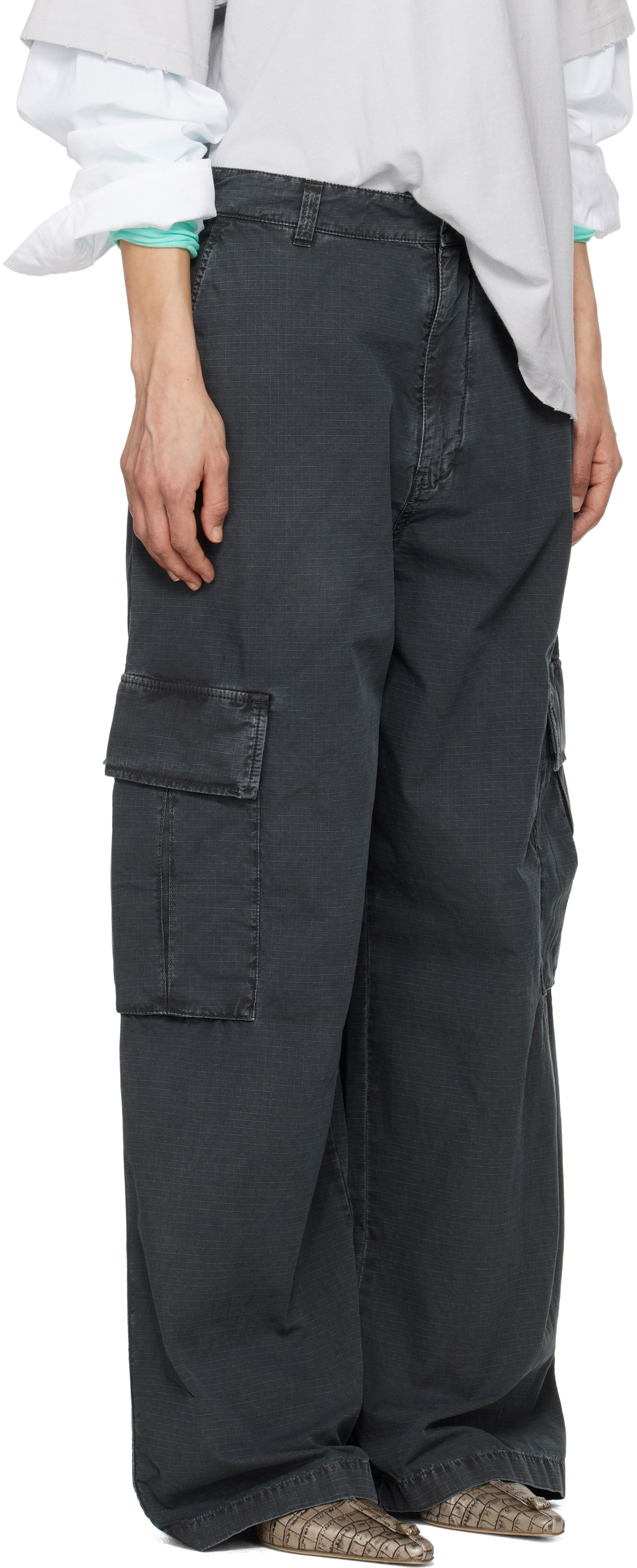 Acne Studios Black Ripstop Cargo Trousers