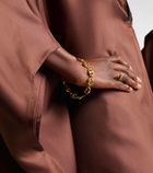 Stone and Strand Puffed Maritime 14kt gold chain bracelet