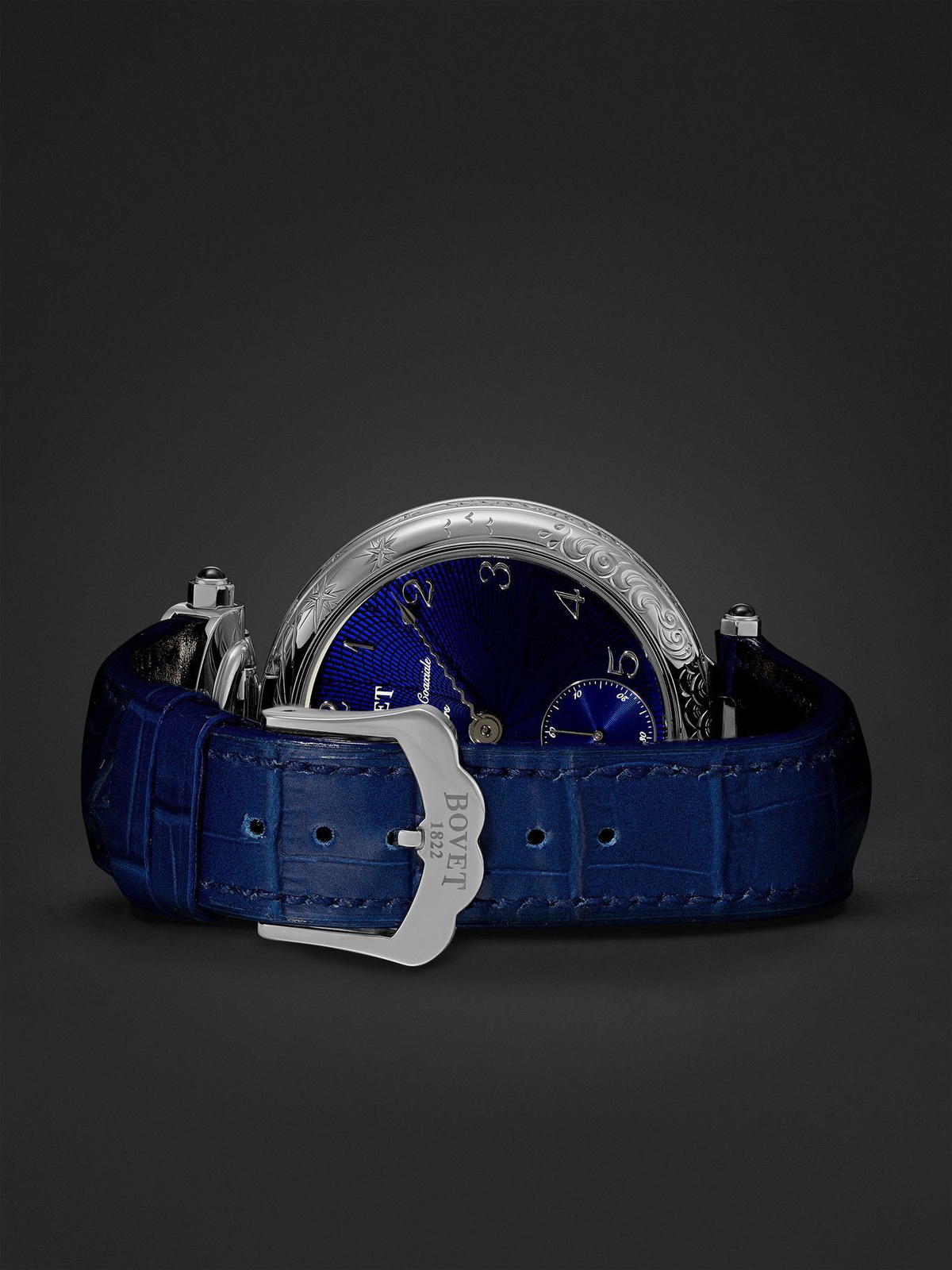 Bovet - Monsieur BOVET Hand-Wound 43mm 18-Karat White Gold and Alligator-Effect Leather Watch, Ref. No. AI43018-G46