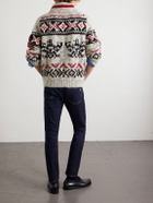 Polo Ralph Lauren - Shawl-Collar Wool-Jacquard Zip-Up Cardigan - Gray