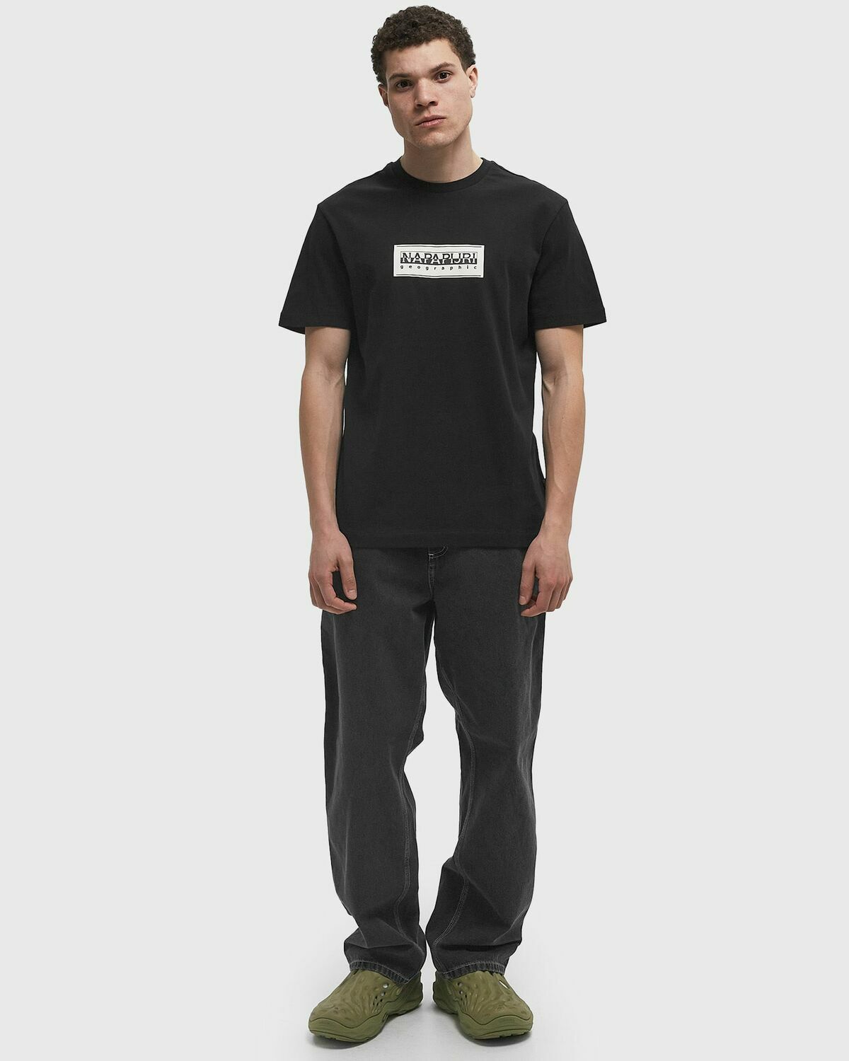 Napapijri S-BOX LOGO SS TEE Black Mens Shortsleefe