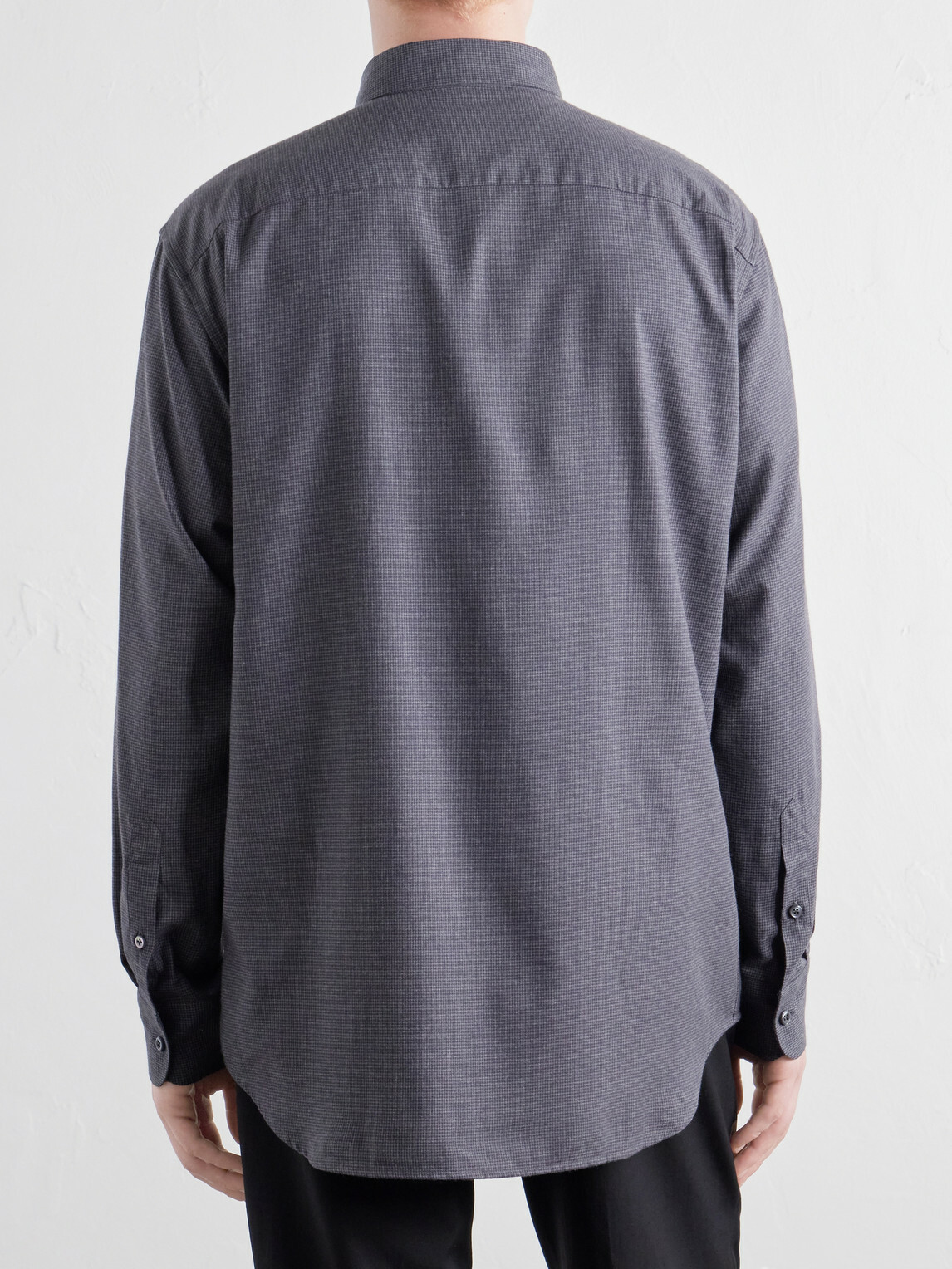 Brioni - Houndstooth Woven Cotton Shirt - Gray