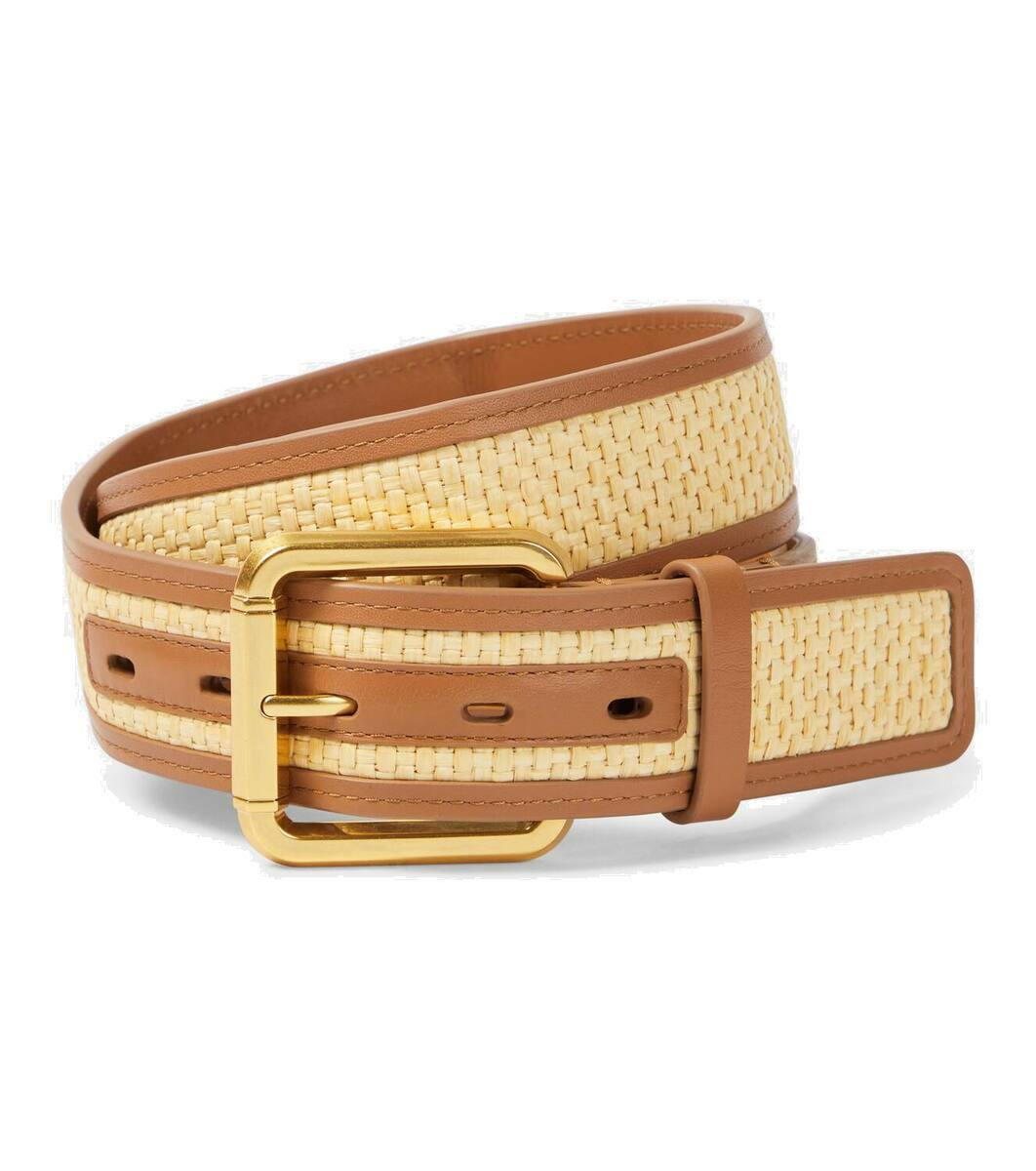 Zimmermann 30mm raffia and leather belt Zimmermann display picture 1