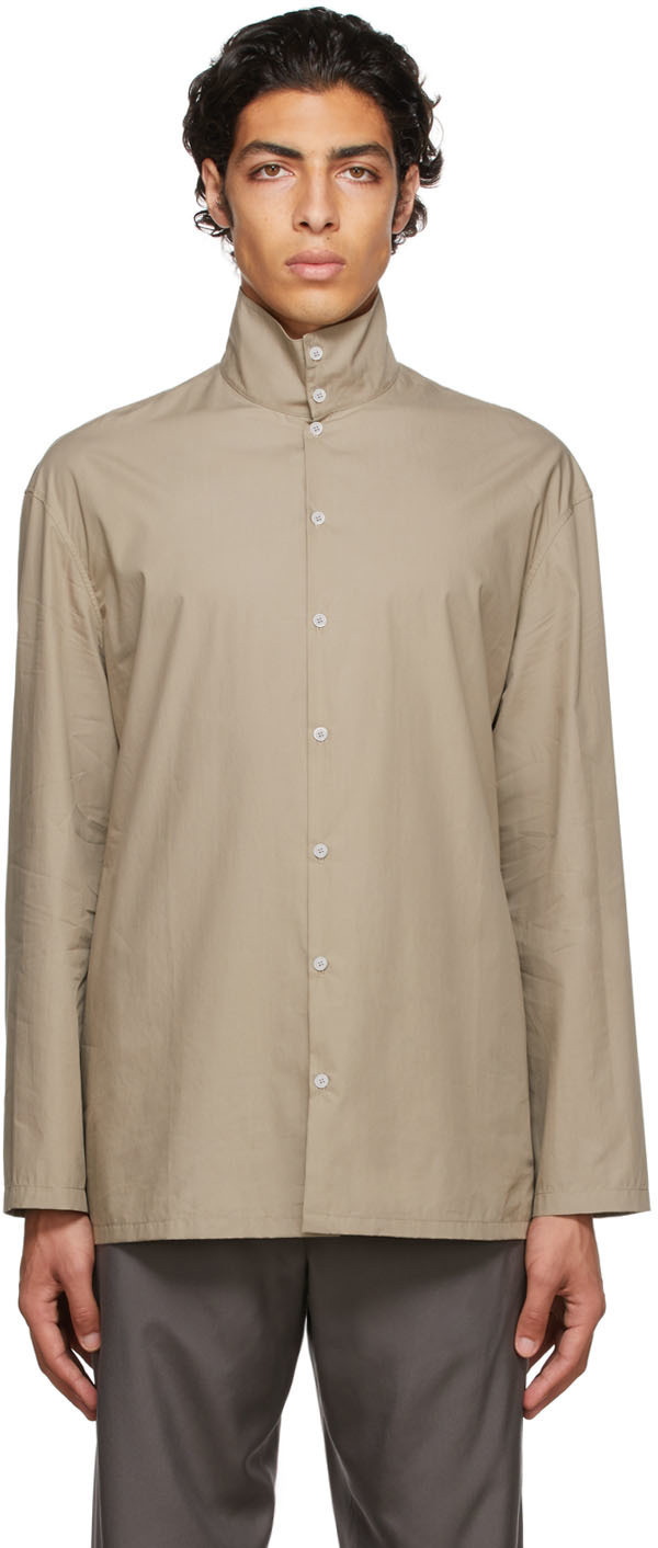 LEMAIRE HIGH COLLAR SHIRT GREIGE