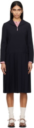 Comme des Garçons Girl Navy Tropical Wool Sailor Midi Dress