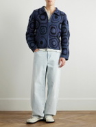 The Elder Statesman - Strata Crocheted Cotton Jacket - Blue