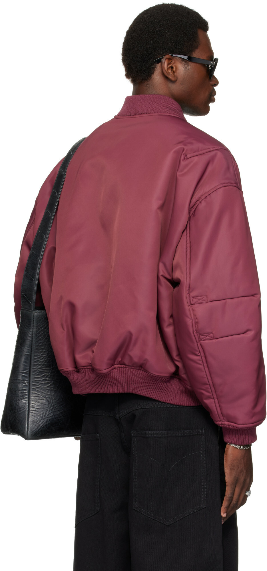 LU'U DAN Burgundy Aviator Bomber Jacket
