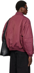 LU'U DAN Burgundy Aviator Bomber Jacket