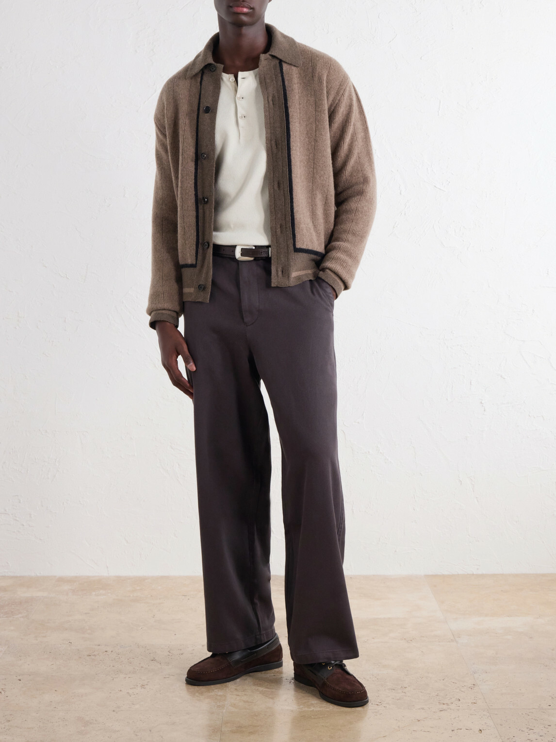 Corridor - Wide-Leg Cotton-Twill Trousers - Brown