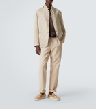 Canali Woven suede-trimmed penny loafers