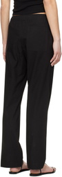 Nothing Written Black Cotton Drawstring Trousers