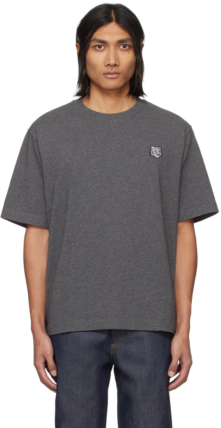 Maison Kitsuné Gray Bold Fox Head T-Shirt Maison Kitsune