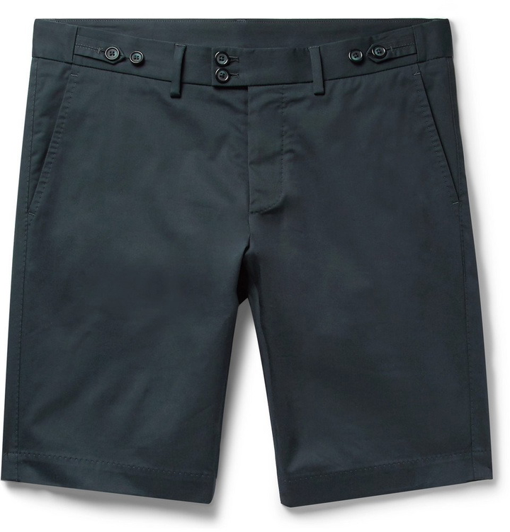 Photo: Dolce & Gabbana - Slim-Fit Stretch-Cotton Gabardine Shorts - Storm blue