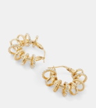 Amina Muaddi Multi Ring Small embellished hoop earrings