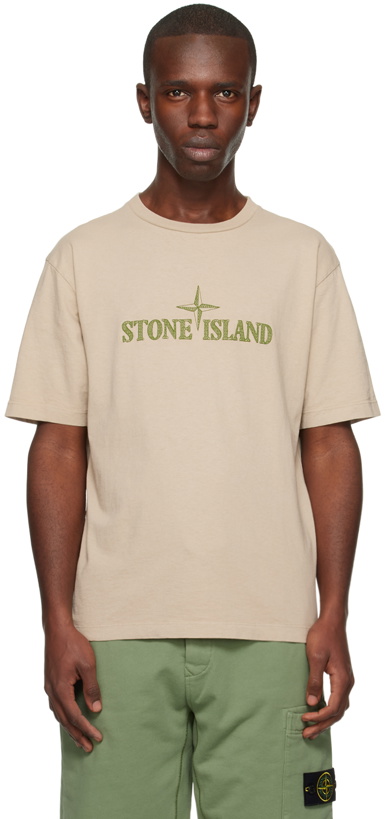 Photo: Stone Island Taupe Stitches Two T-Shirt