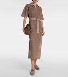 Brunello Cucinelli Cotton mesh polo dress